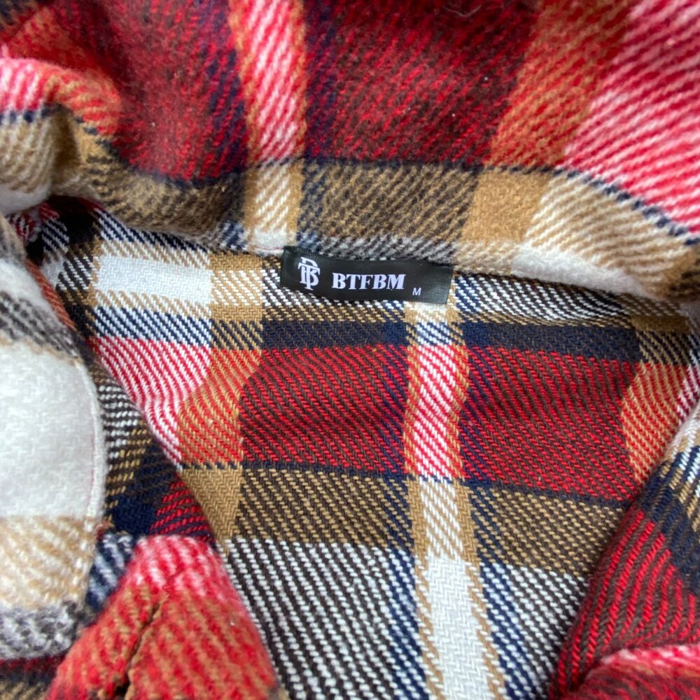 Women Shacket Jacket Button Down Casual Plaid Flannel Medium Like New - Picture 3 of 5